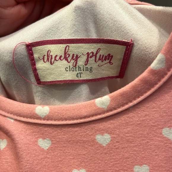 Cheeky Plum Pink Floral/Heart Kids Dress - Picture 3 of 3